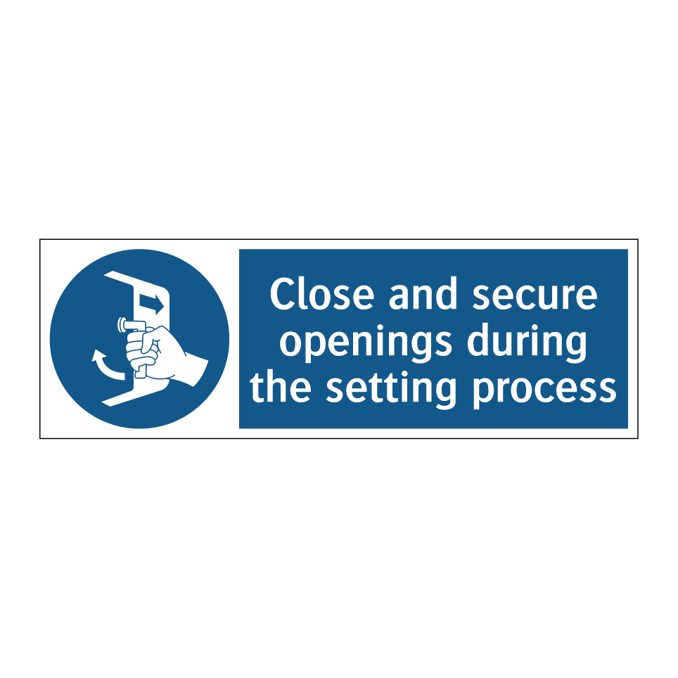 Close and secure openings during the setting process