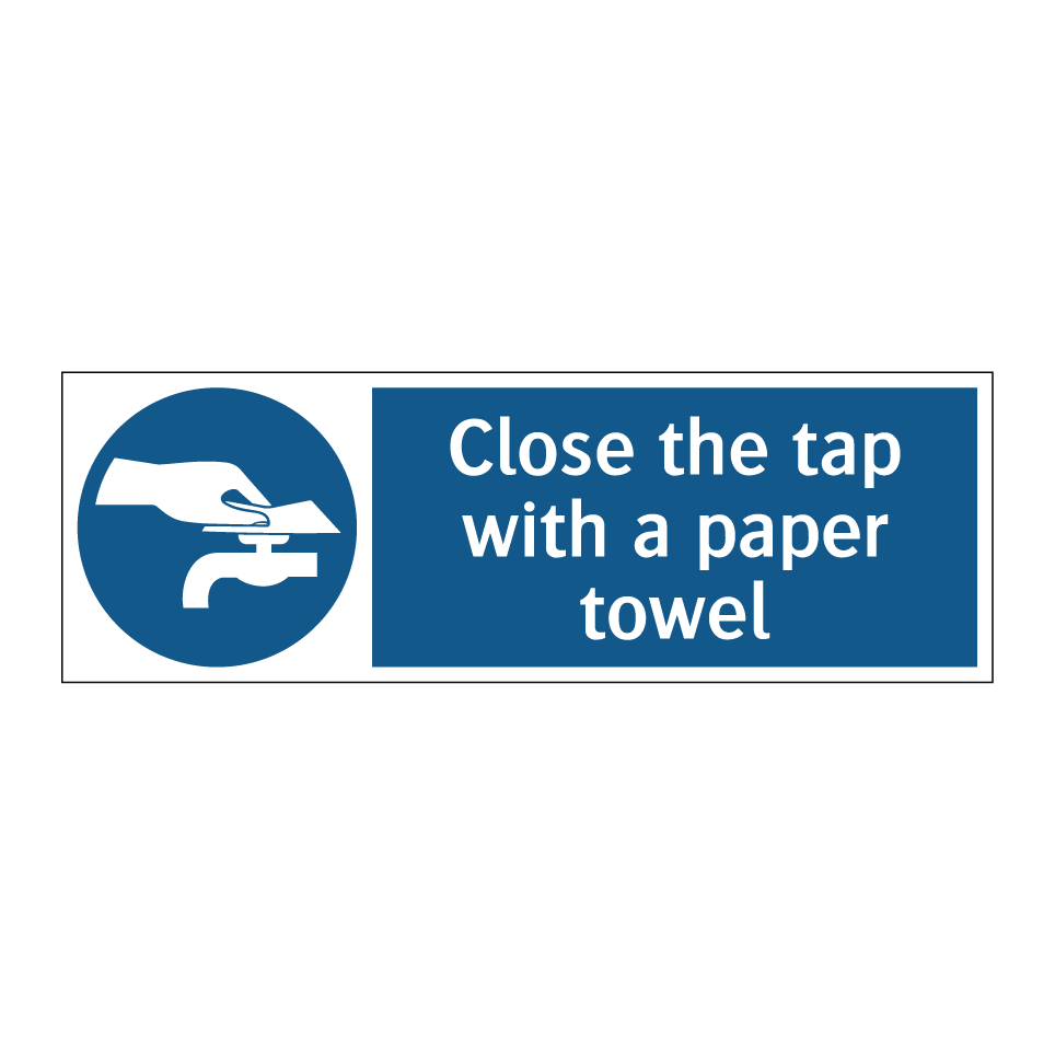Close the tap with a paper towel