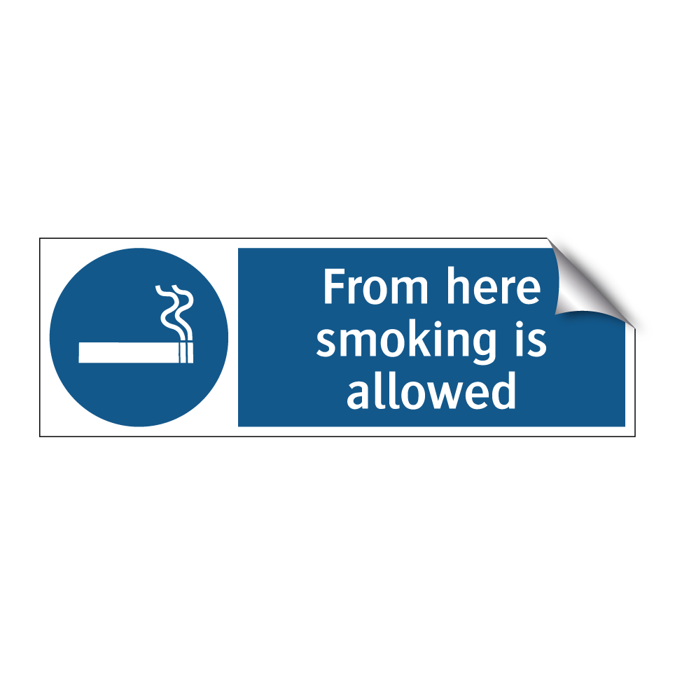 From here smoking is allowed