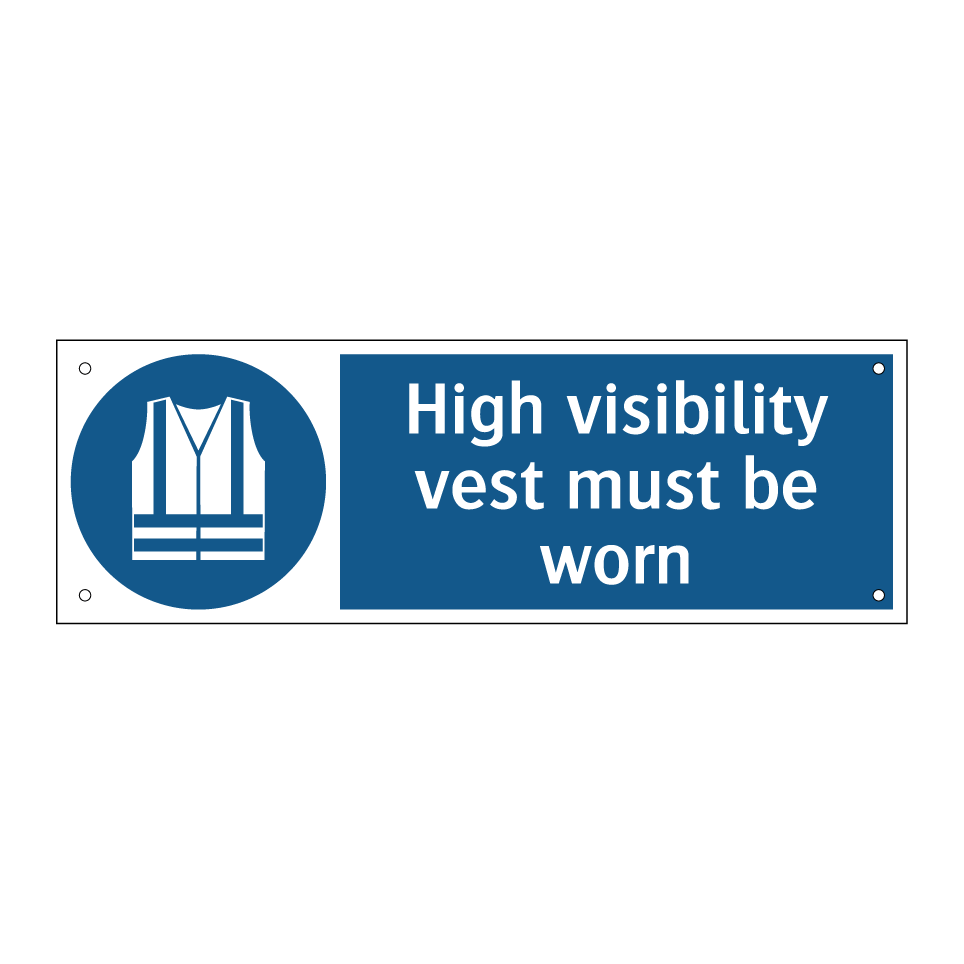 High visibility vest must be worn