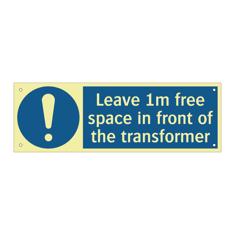 Leave 1m free space in front of the transformer