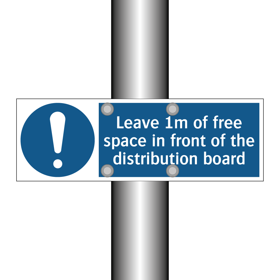 Leave 1m of free space in front of the distribution board