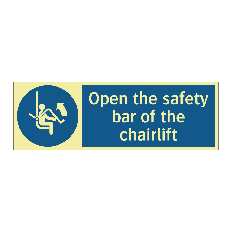 Open the safety bar of the chairlift