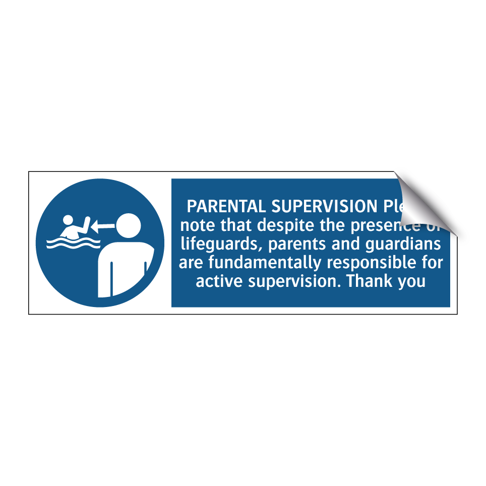 PARENTAL SUPERVISION Please note that despite the presence of lifeguards, parents and guardians are fundamentally responsible for active supervision. Thank you