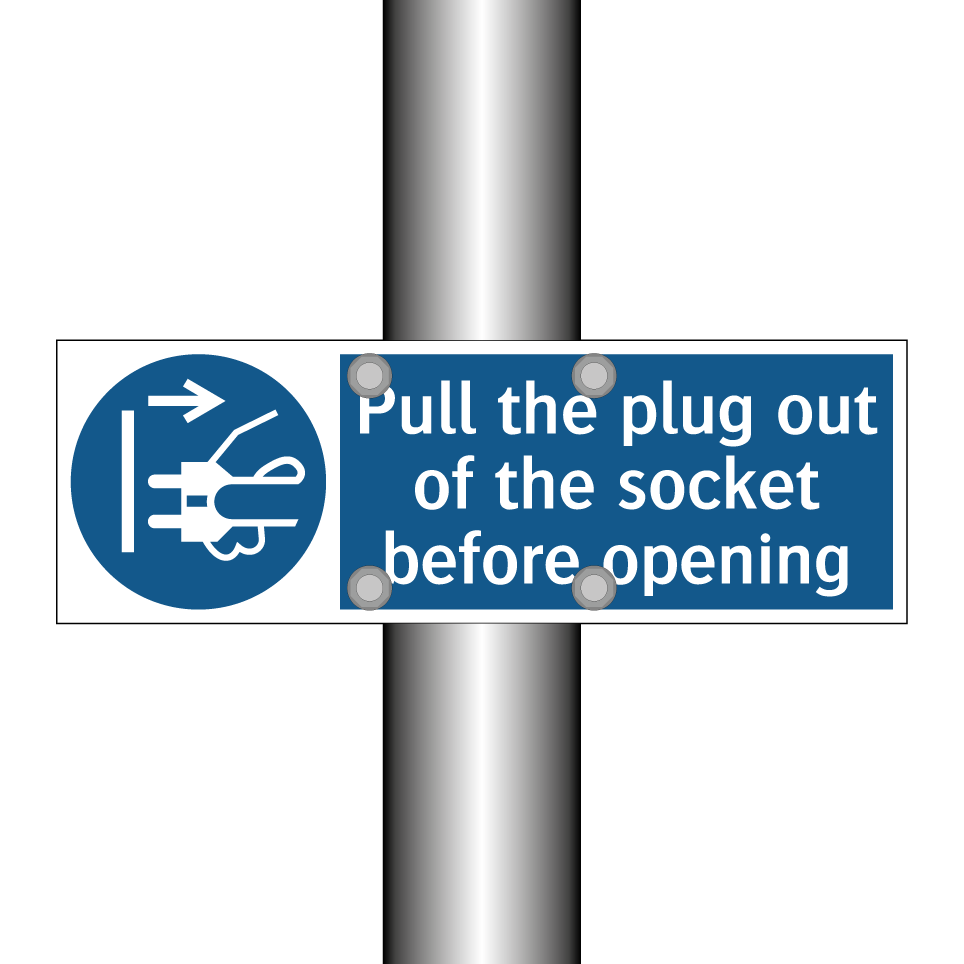 Pull the plug out of the socket before opening