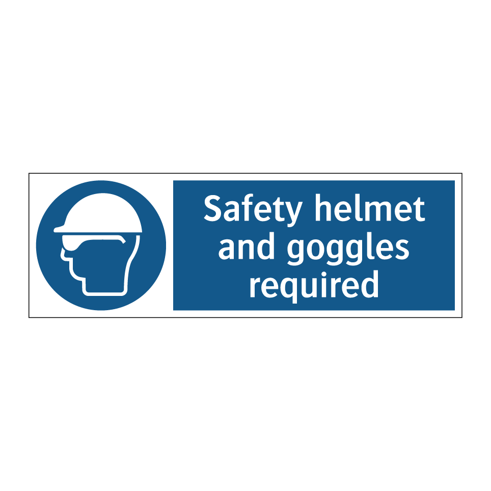 Safety helmet and goggles required