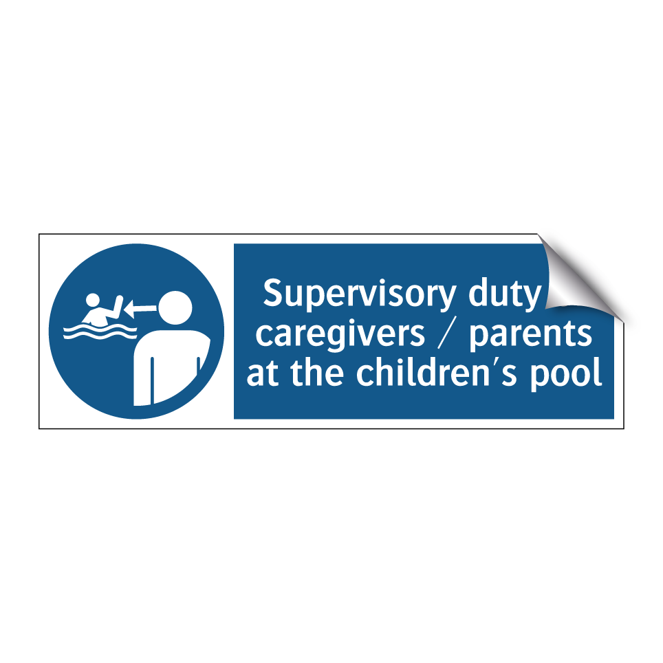 Supervisory duty of caregivers / parents at the children's pool