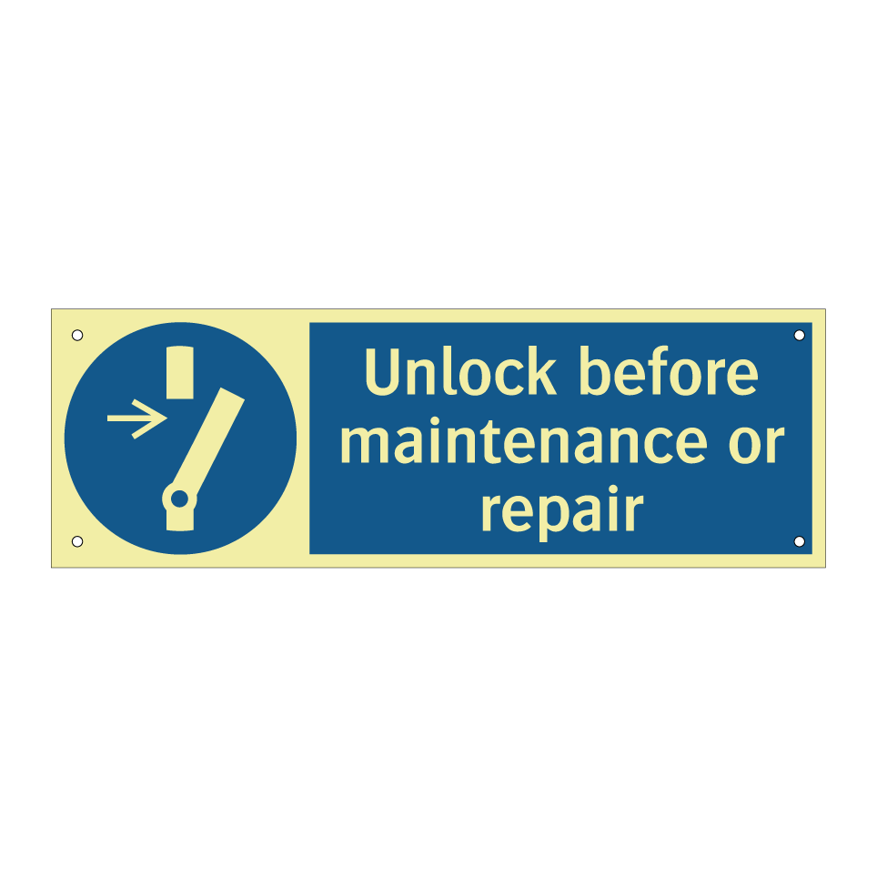 Unlock before maintenance or repair