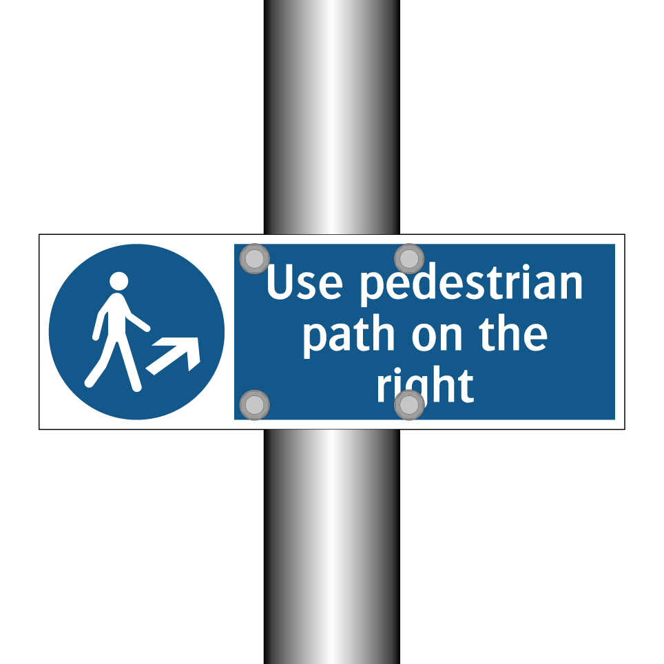 Use pedestrian path on the right