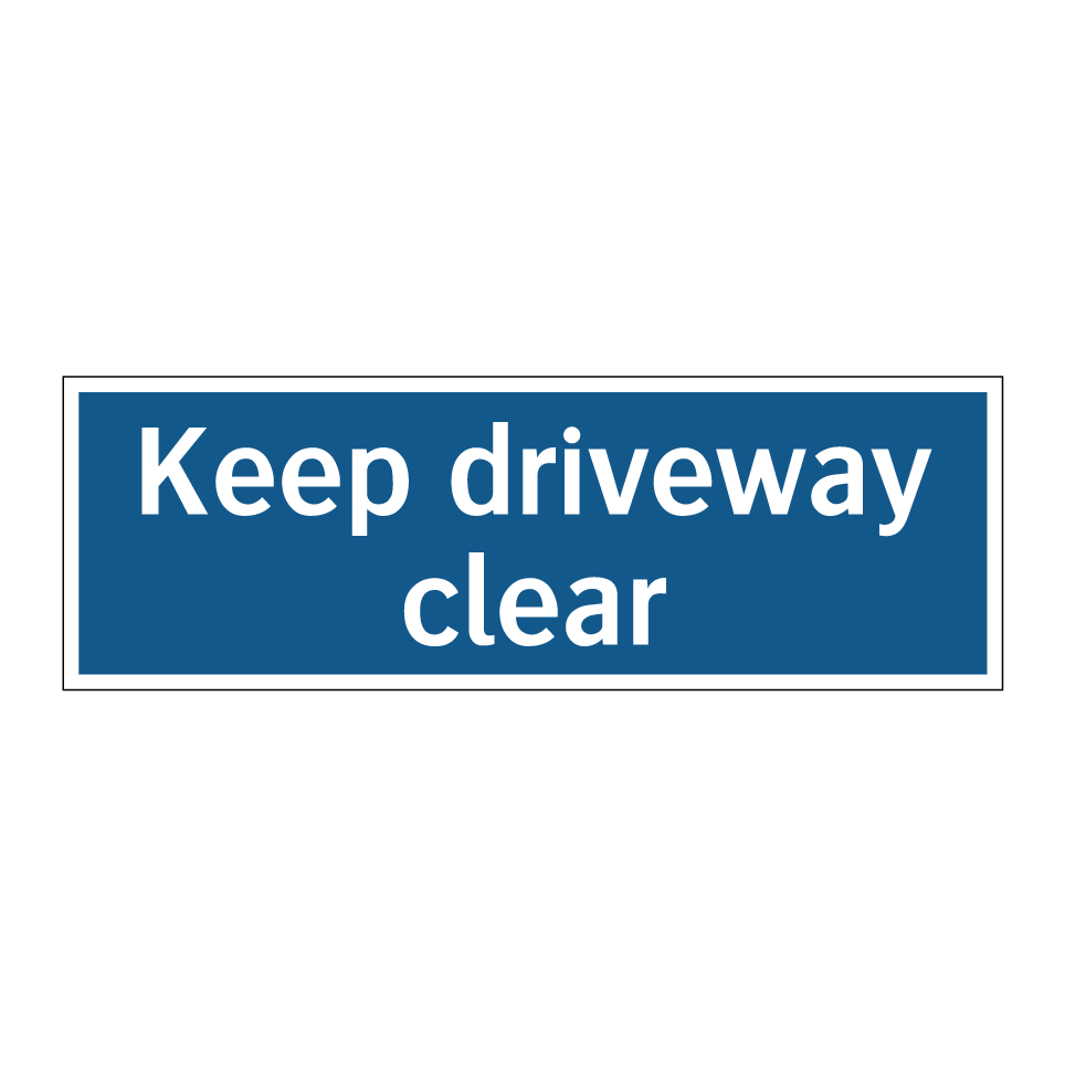 Keep driveway clear