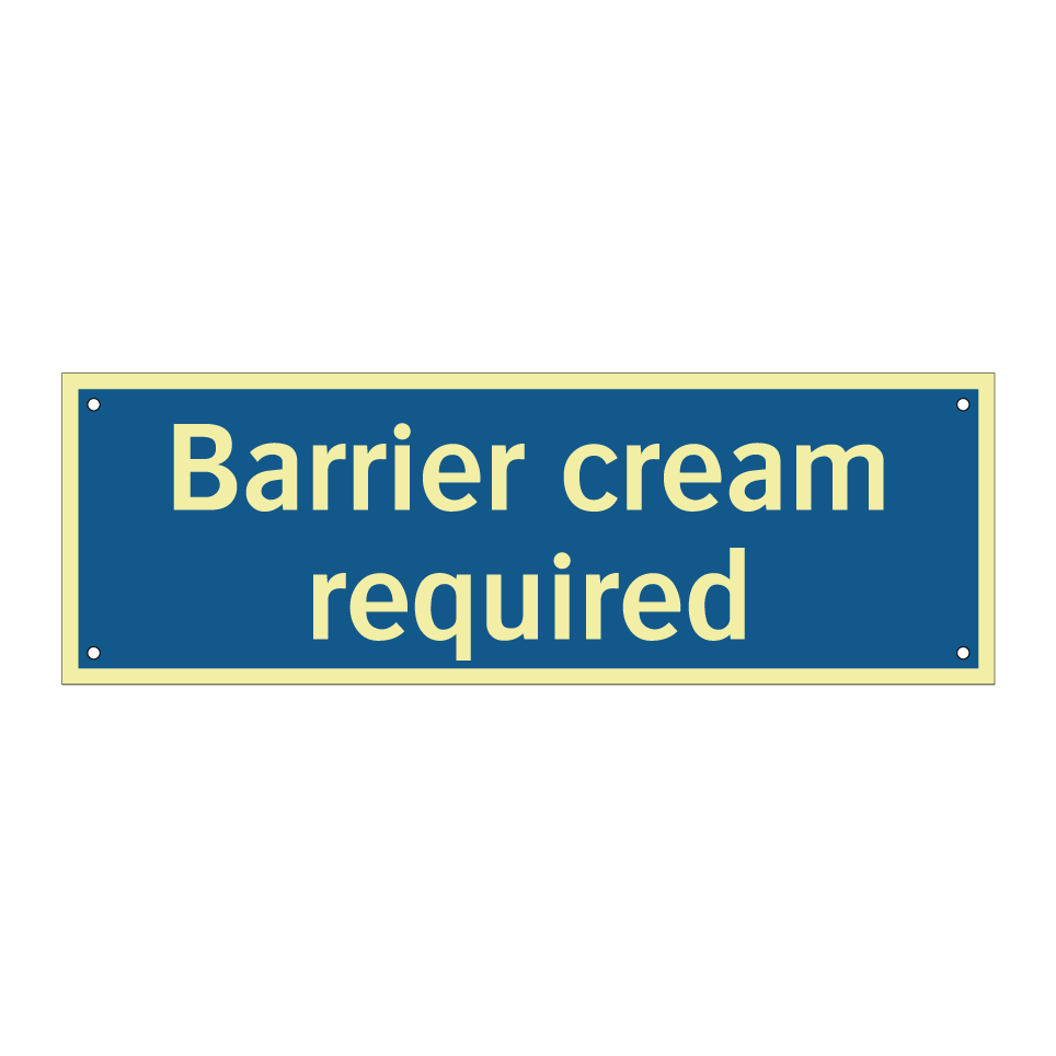 Barrier cream required