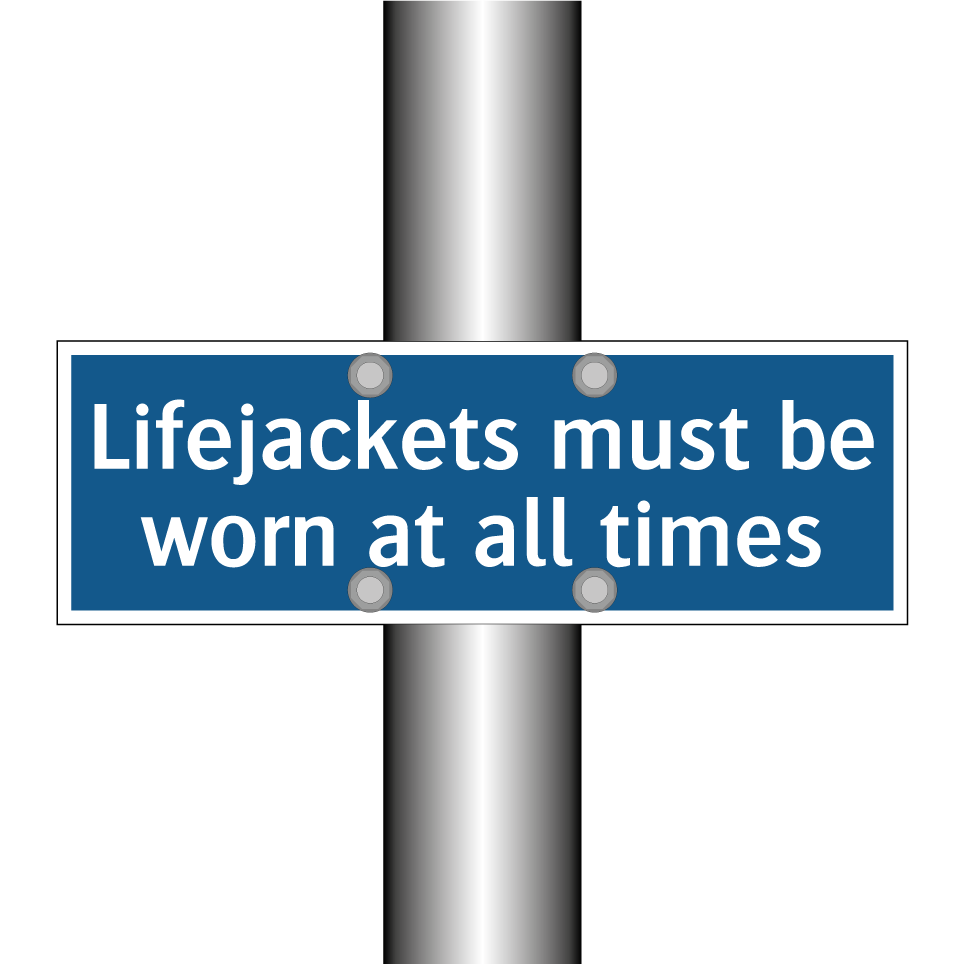 Lifejackets must be worn at all times