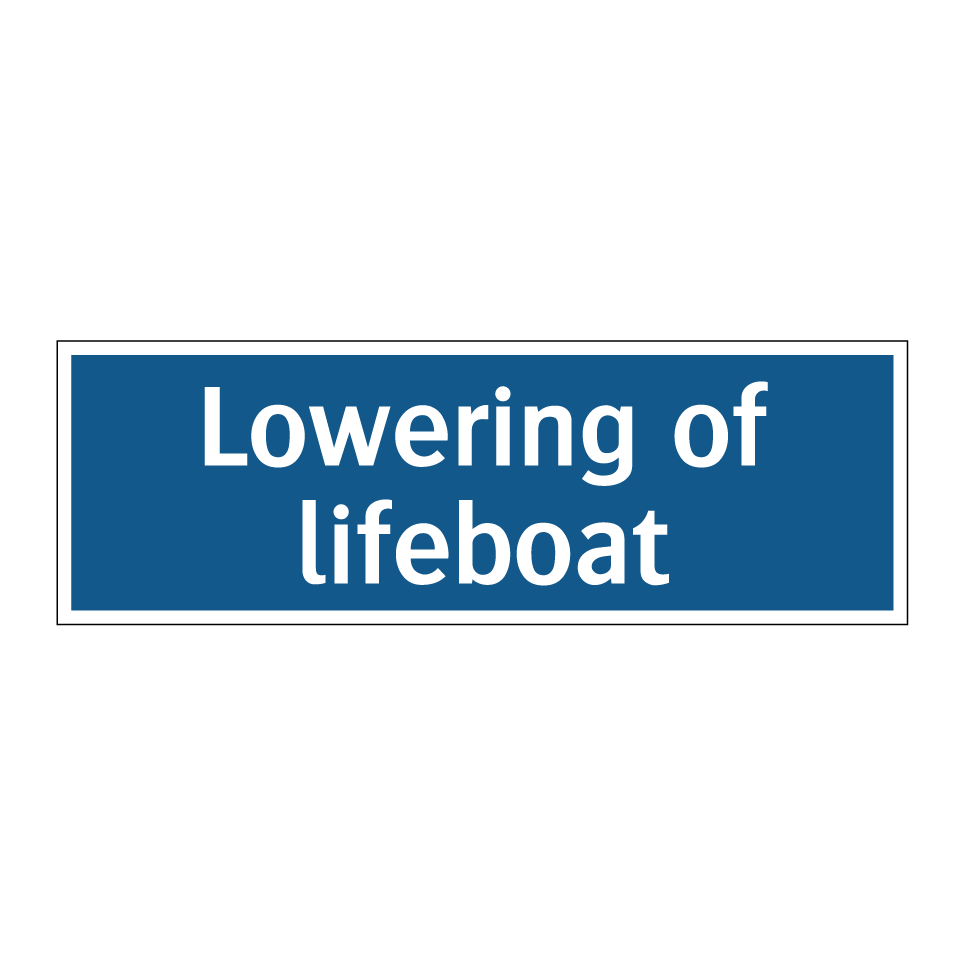 Lowering of lifeboat