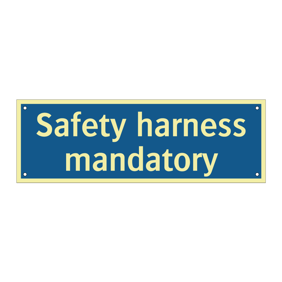 Safety harness mandatory