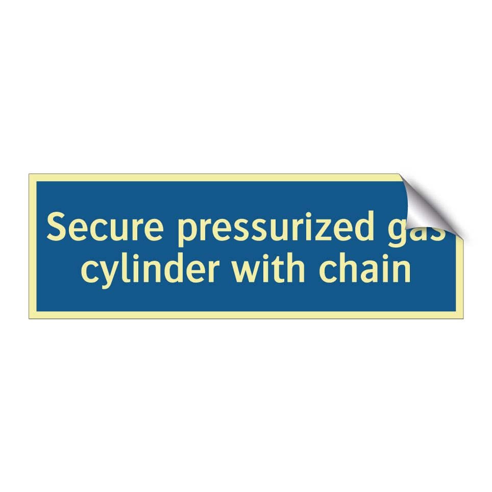 Secure pressurized gas cylinder with chain