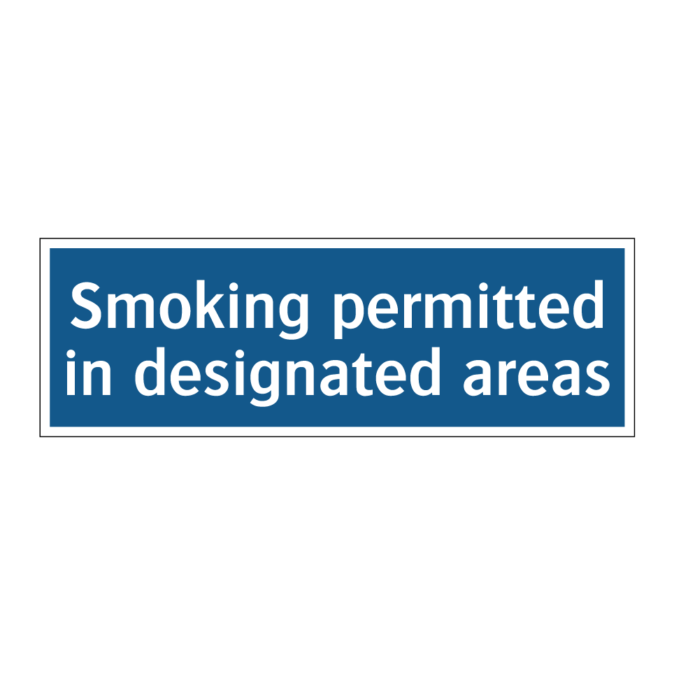 Smoking permitted in designated areas