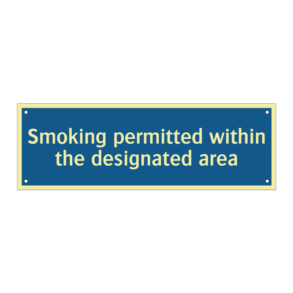 Smoking permitted within the designated area