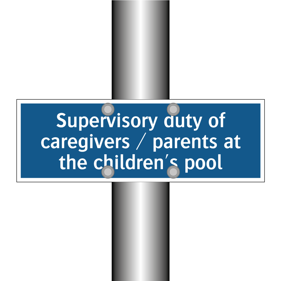 Supervisory duty of caregivers / parents at the children's pool