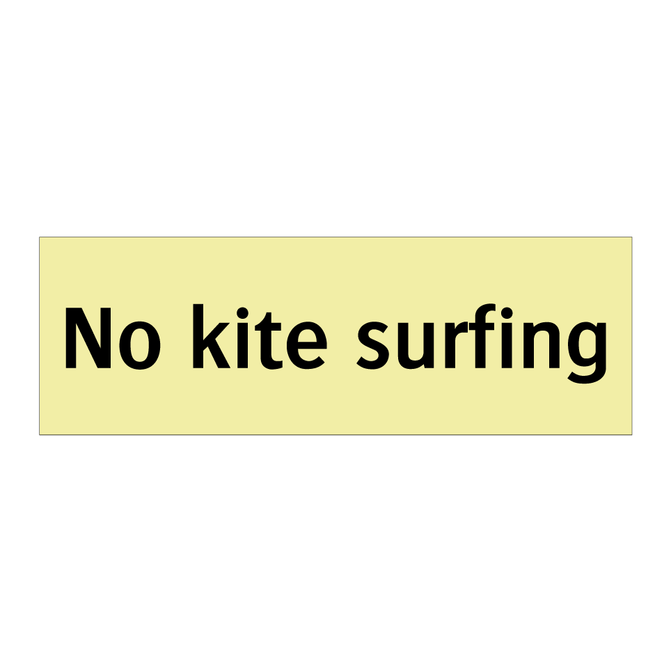 No kite surfing