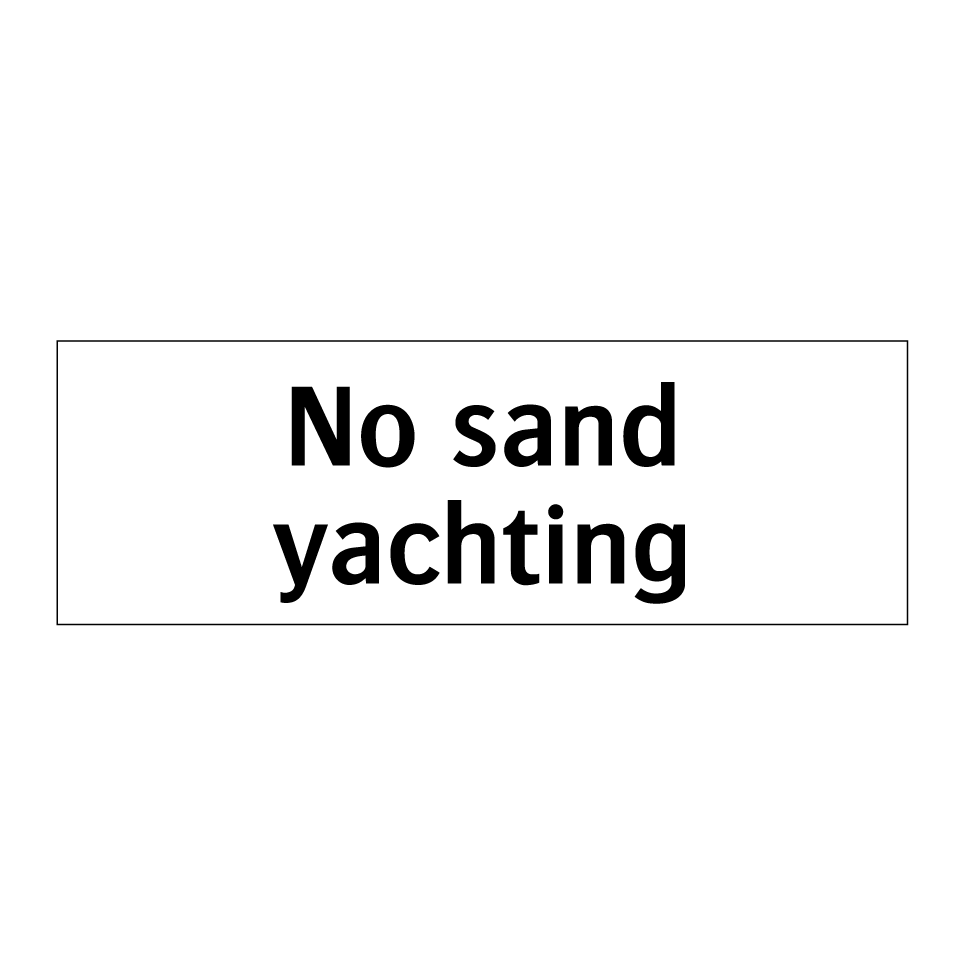 No sand yachting