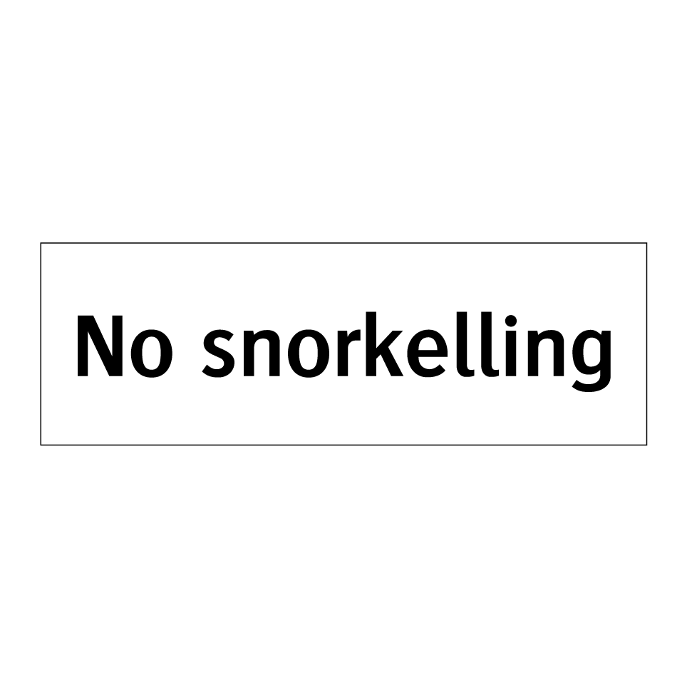 No snorkelling