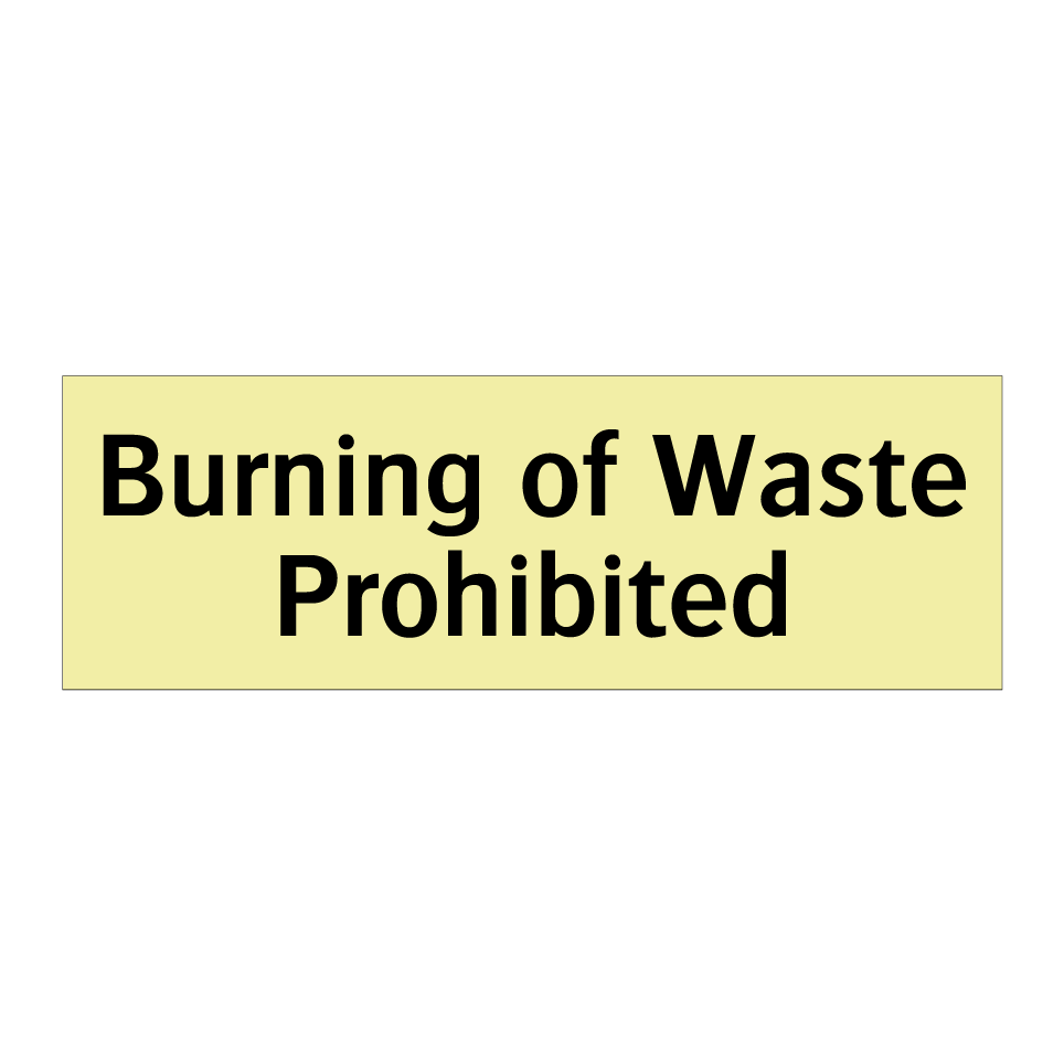 Burning of Waste Prohibited