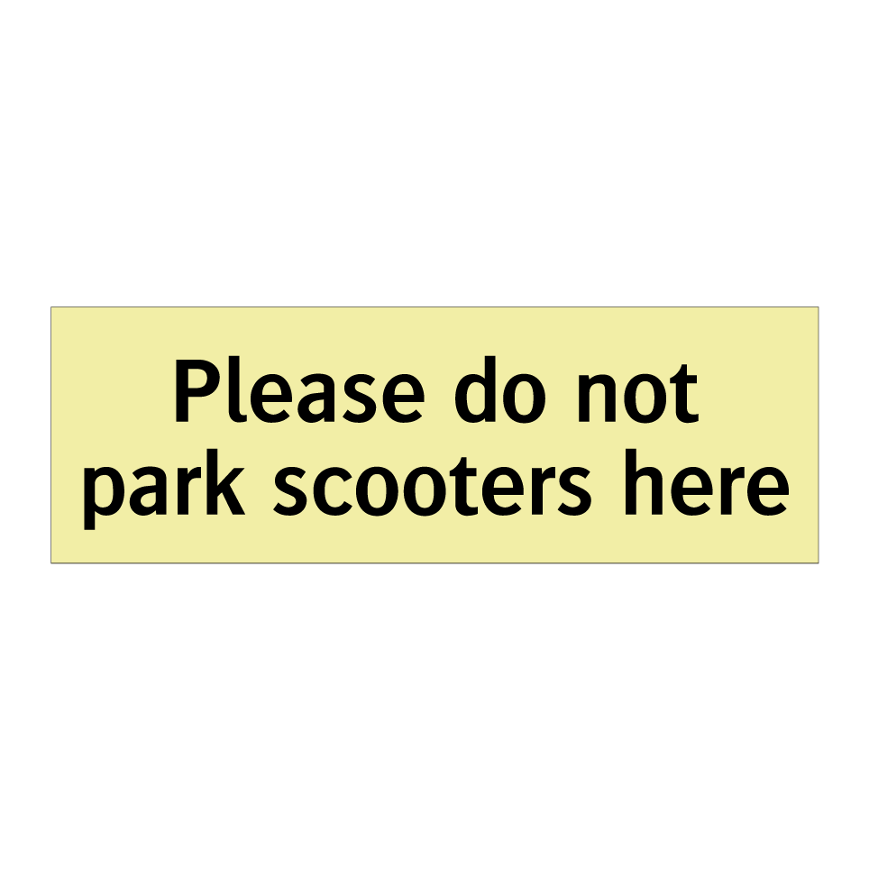 Please do not park scooters here