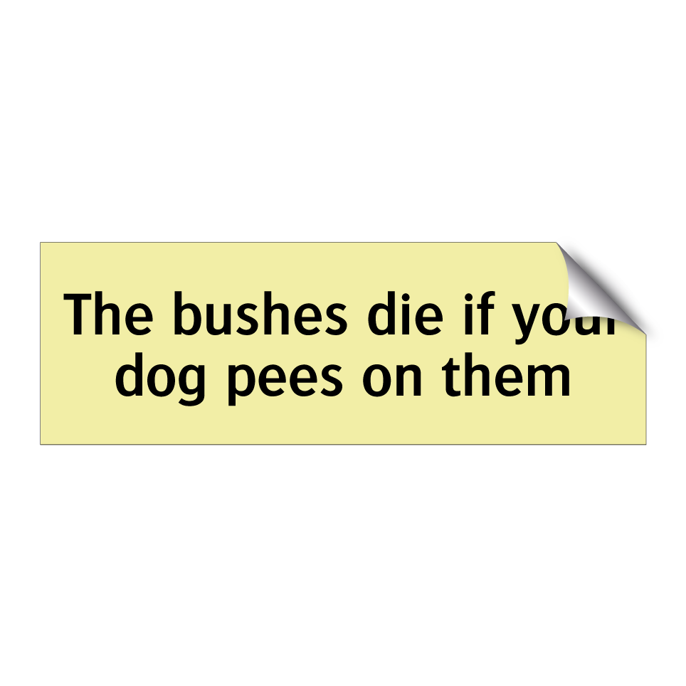 The bushes die if your dog pees on them