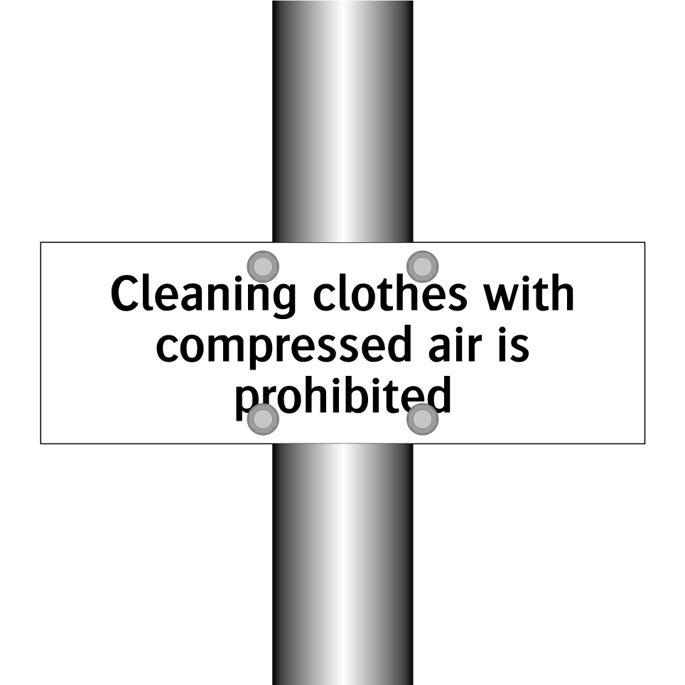 Cleaning clothes with compressed air is prohibited