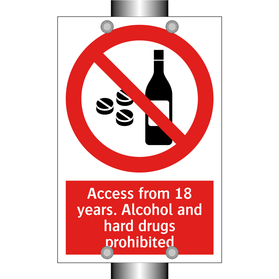 Access from 18 years. Alcohol and hard drugs prohibited