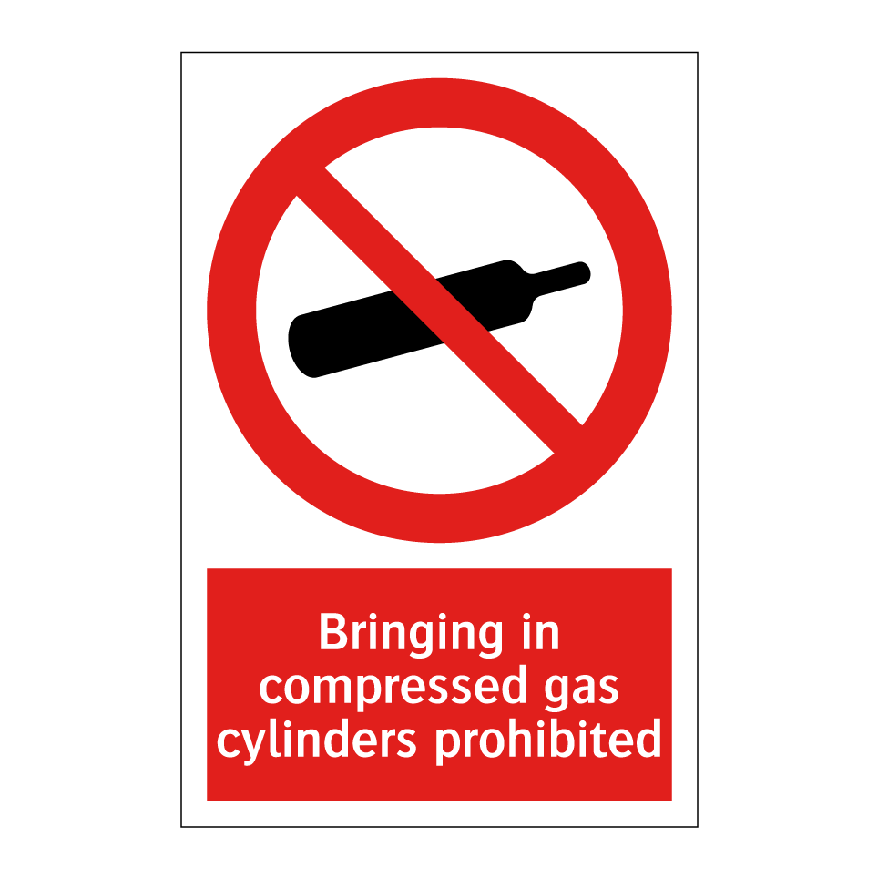 Bringing in compressed gas cylinders prohibited