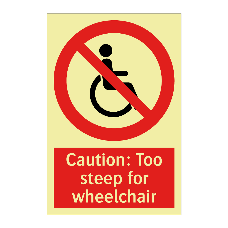 Caution: Too steep for wheelchair