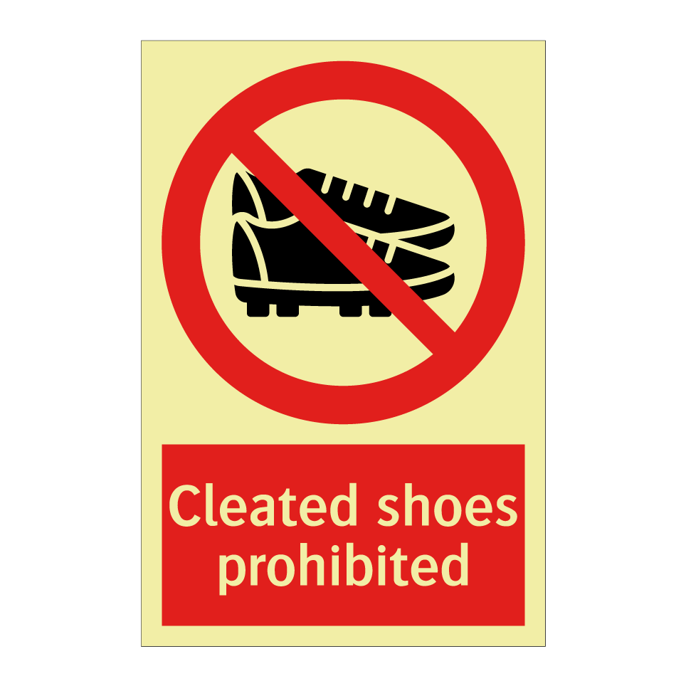 Cleated shoes prohibited
