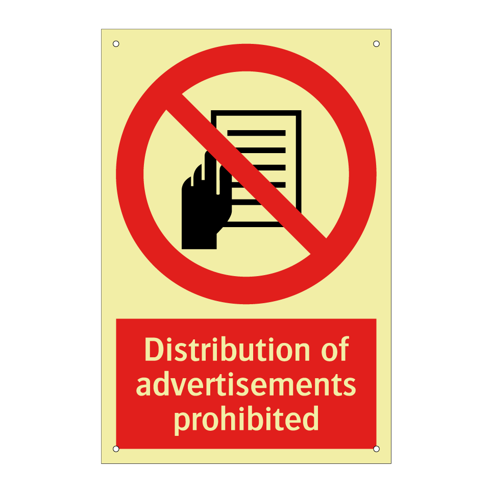 Distribution of advertisements prohibited