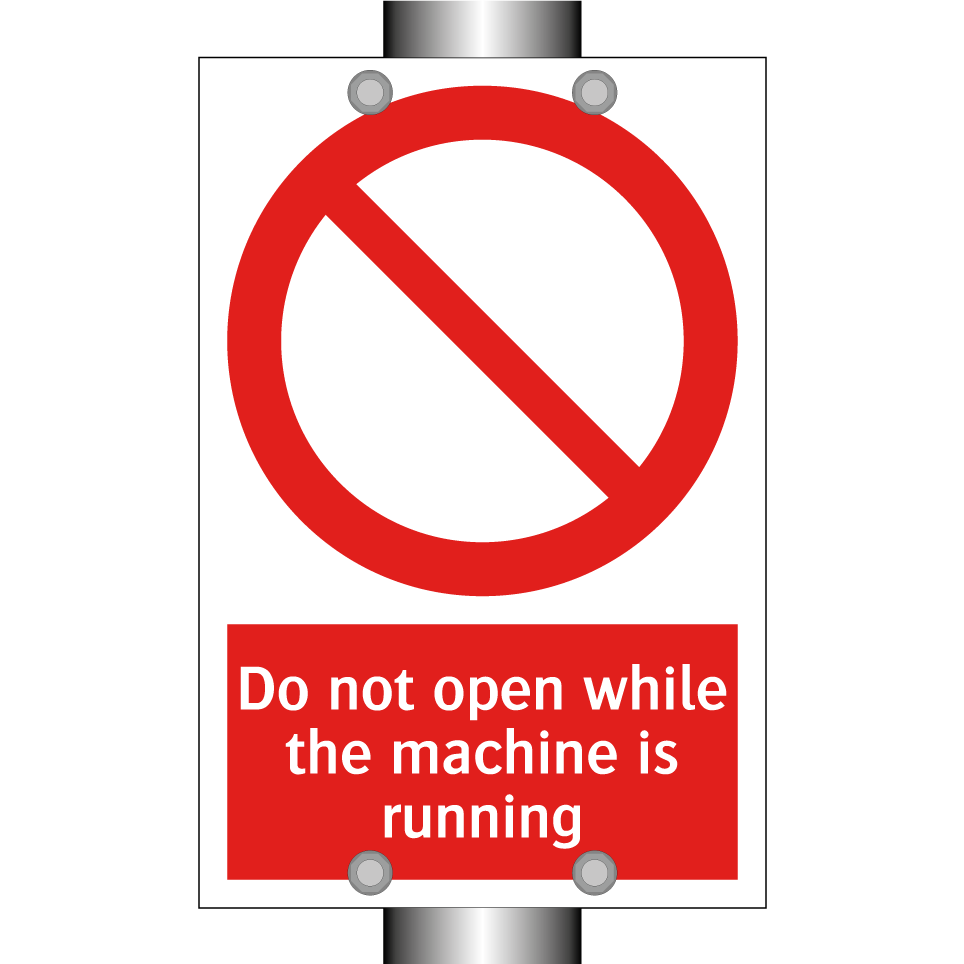 Do not open while the machine is running