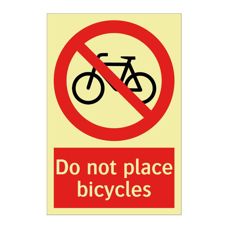 Do not place bicycles