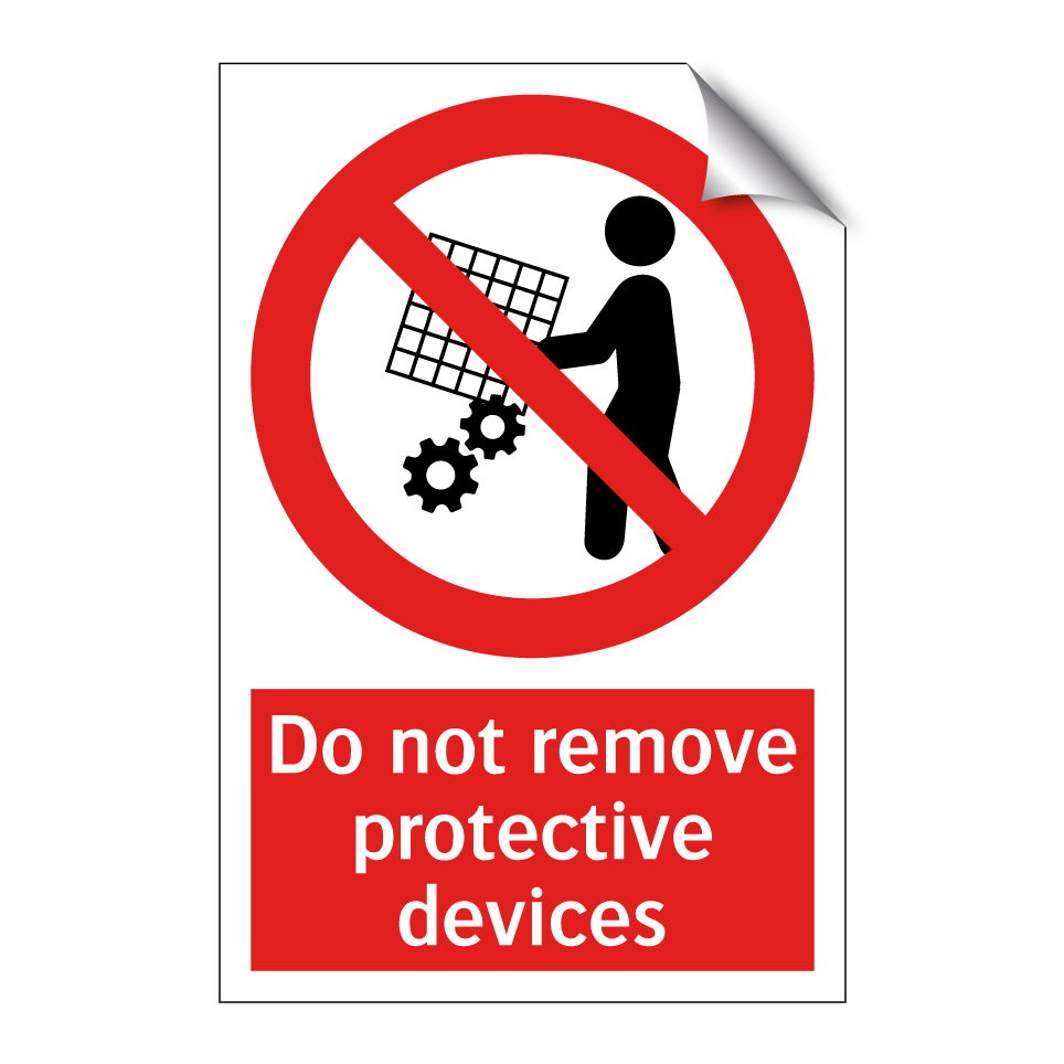 Do not remove protective devices