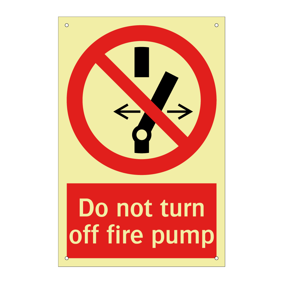 Do not turn off fire pump