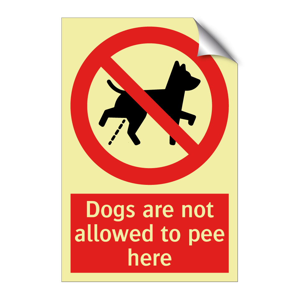 Dogs are not allowed to pee here