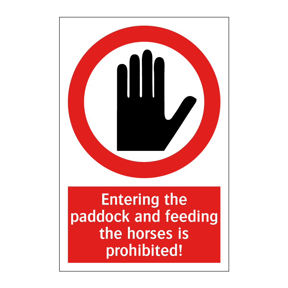 Entering the paddock and feeding the horses is prohibited!