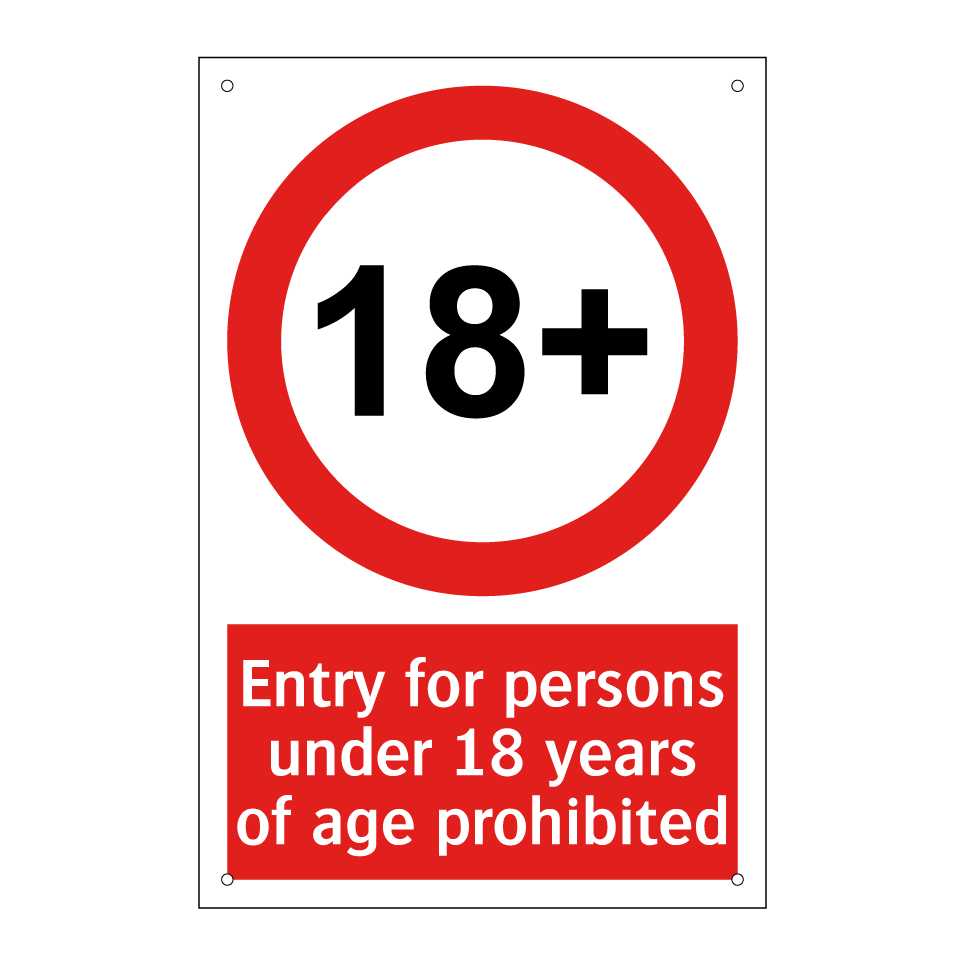 Entry for persons under 18 years of age prohibited
