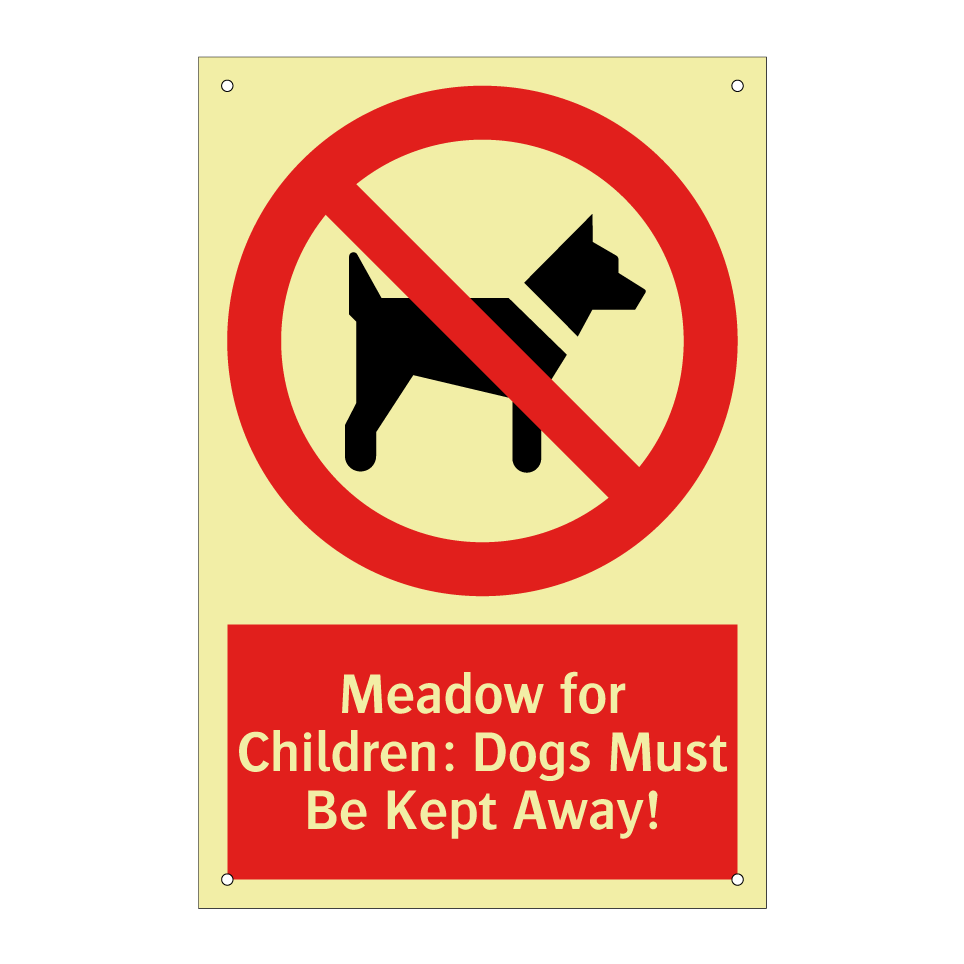 Meadow for Children: Dogs Must Be Kept Away!