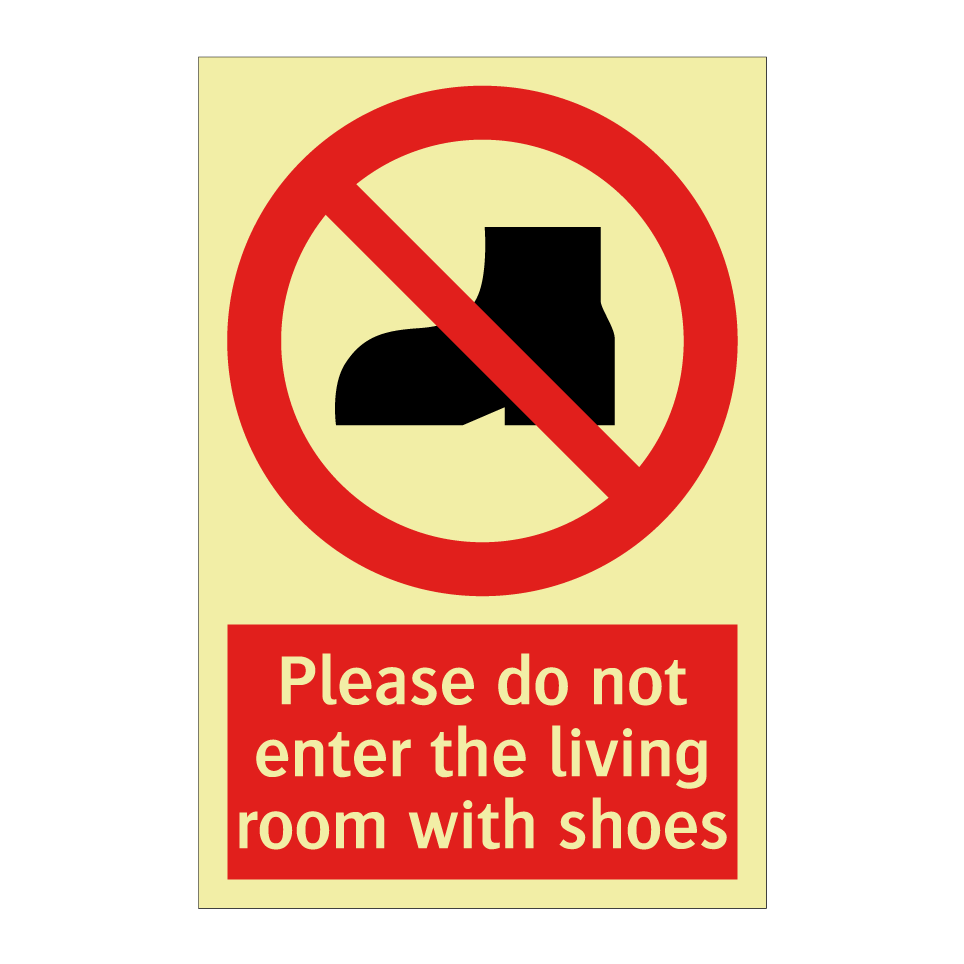 Please do not enter the living room with shoes