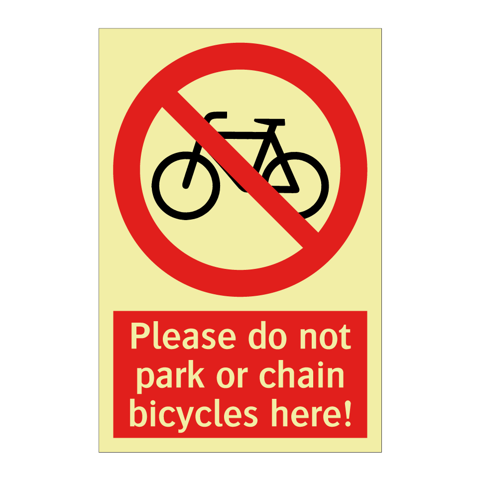 Please do not park or chain bicycles here!