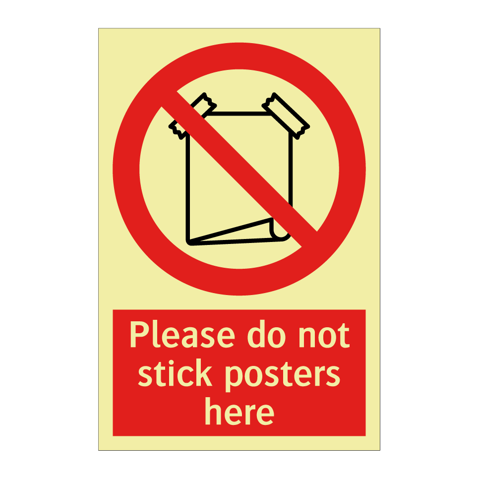 Please do not stick posters here