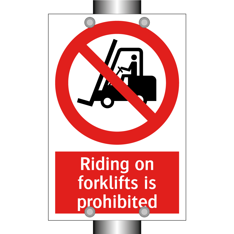 Riding on forklifts is prohibited