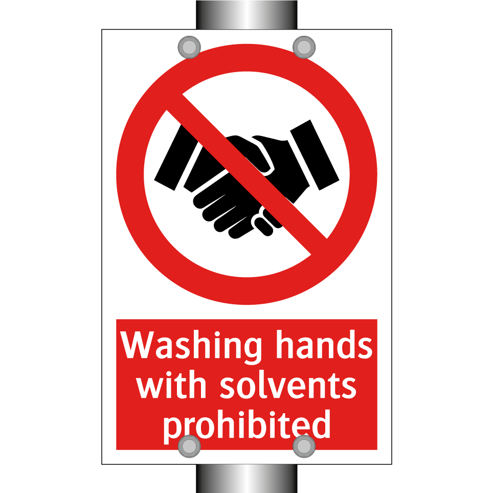 Washing hands with solvents prohibited