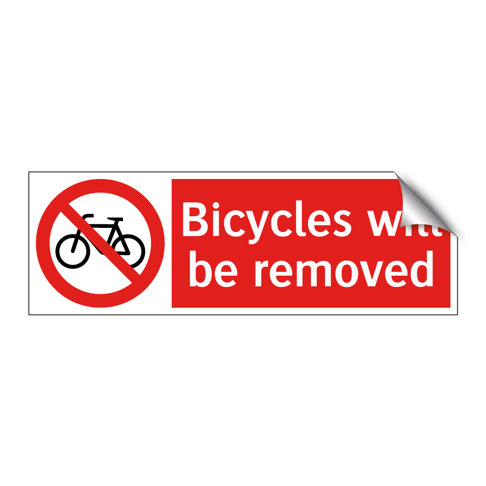 Bicycles will be removed