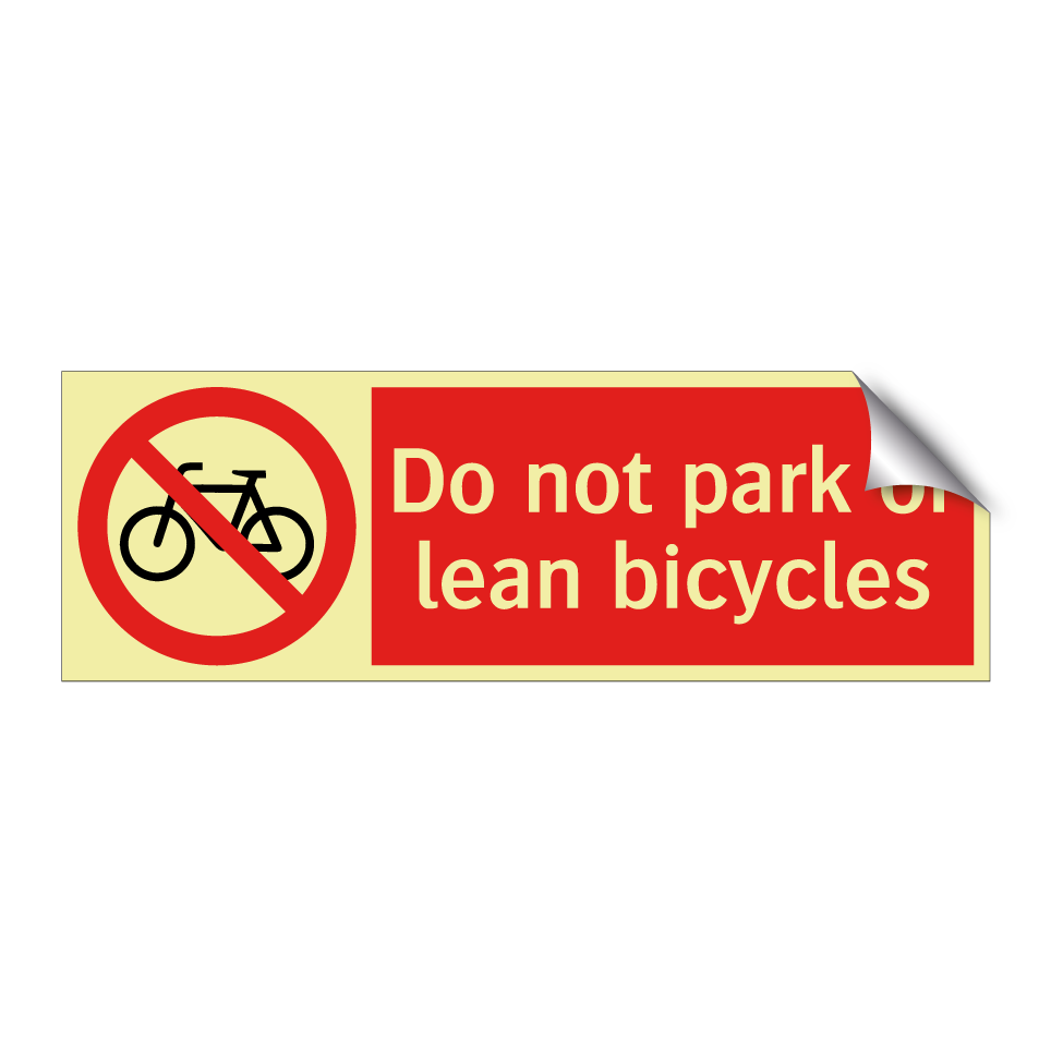 Do not park or lean bicycles