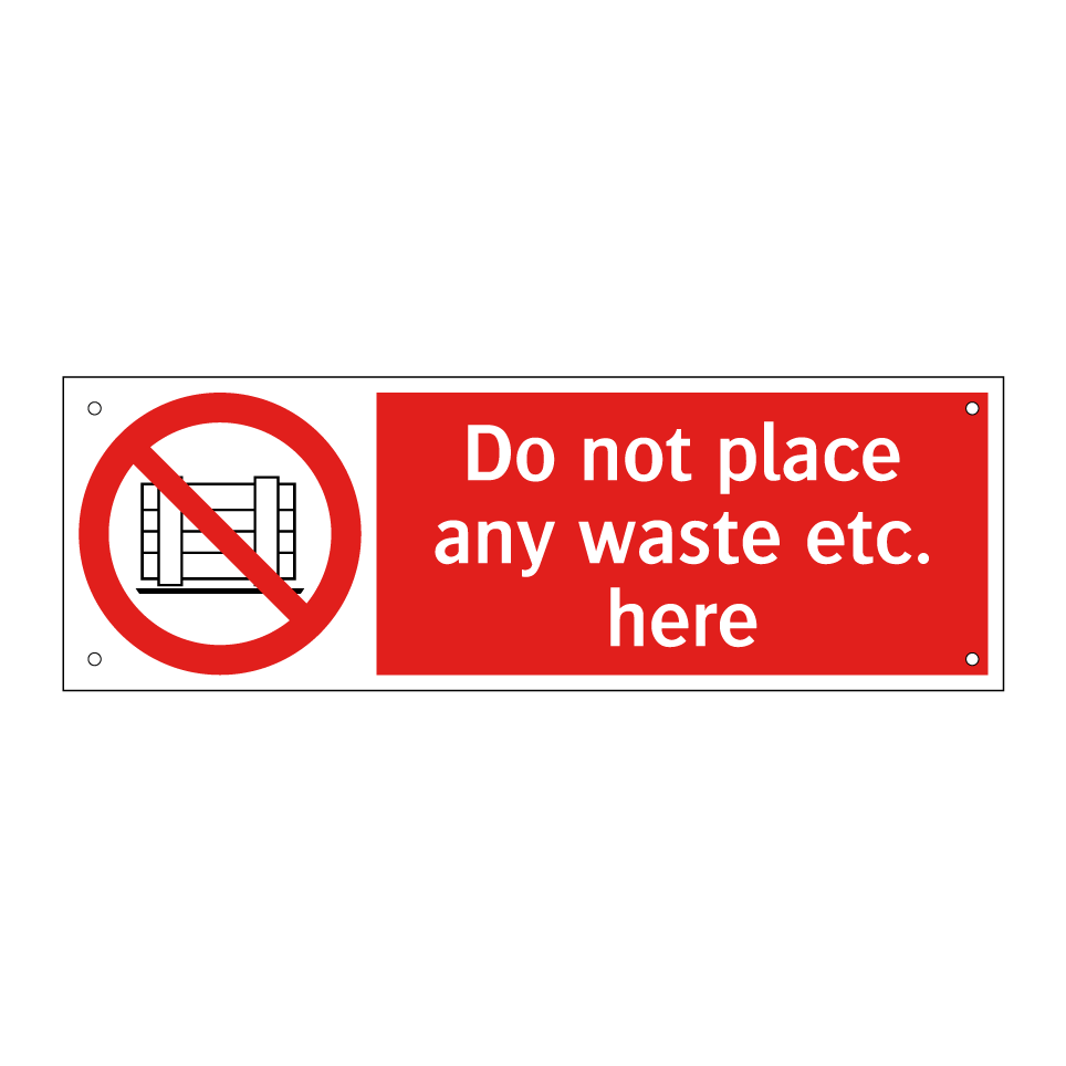 Do not place any waste etc. here